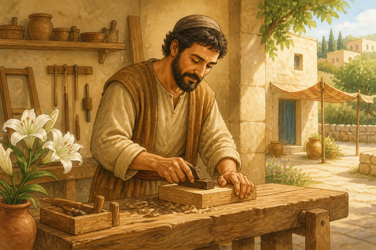 Saint Joseph, a just man who listened and quietly cared for his family.
